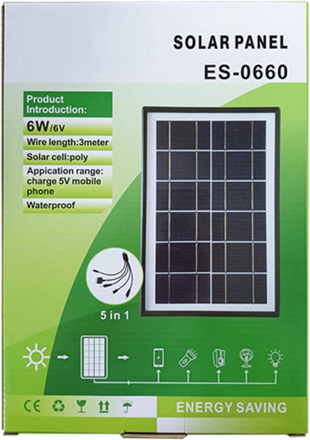 6W Portable Solar Panel - Flexible Solar Plate for Power Banks, Phones, Outdoor Tents, Roofs, and Balconies