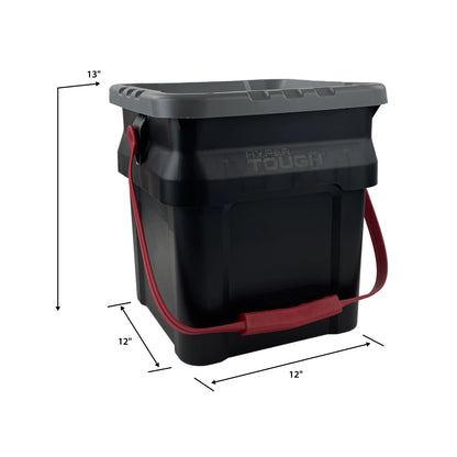 5 Gallon Heavy Duty Plastic Storage Bucket with Recessed Lid – Stackable Tote for Garage Organization and Item Storage