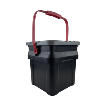 5 Gallon Heavy Duty Plastic Storage Bucket with Recessed Lid – Stackable Tote for Garage Organization and Item Storage